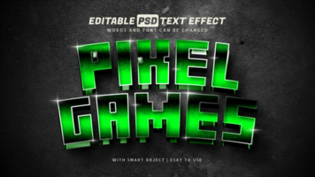 Pixel game text effect 3d style editable psd