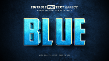 Blue text effect 3d style editable psd
