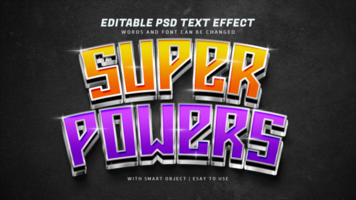 Super power metallic 3d text effect editable psd