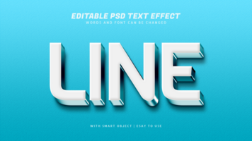 White line 3d text effect editable psd