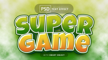Super game text - editable font effects psd