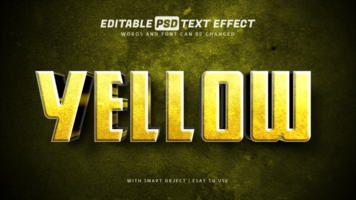 Yellow text effect 3d style editable psd