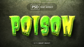 poison 3d texte effet modifiable psd