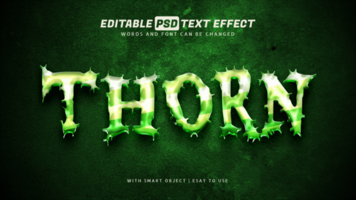 Thorn text effect 3d style editable psd