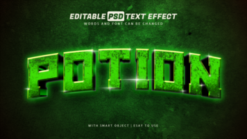 Potion text effect 3d style editable psd