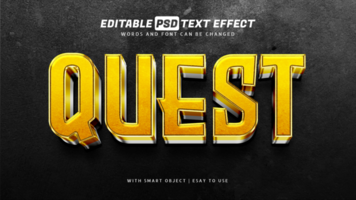 Quest 3d gradient text effect editable psd