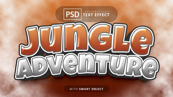 djungel äventyr text - redigerbar font effekt psd