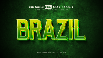 Brasil 3d texto efeito editável psd