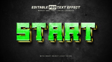 Start text effect 3d style editable psd