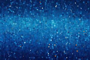 Abstract blue background with bokeh defocused lights and stars, Pointillism background blue, AI Generated photo