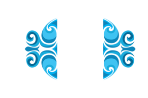 Wave Ornament Border With Transparent Background png