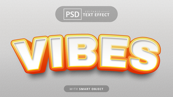 Vibes cartoon style text effect editable psd
