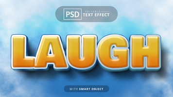 Laugh cartoon style text effect editable psd