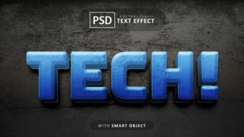Tech 3d text effect editable psd