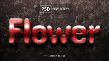 fleur 3d texte effet modifiable psd