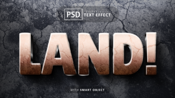 terre 3d texte effet modifiable psd