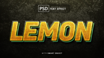 Lemon 3d text effect editable psd