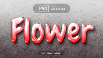 bloem tekst effect bewerkbare psd