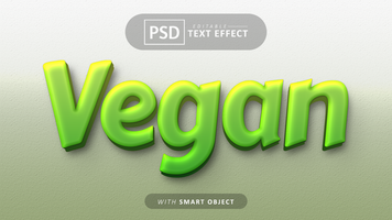 vegano texto efeito editável psd