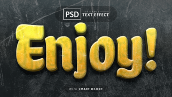 Enjoy 3d text effect editable psd
