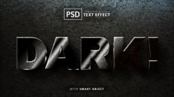 Dark 3d text effect editable psd