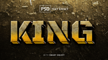King 3d text effect editable psd