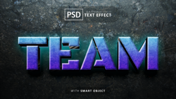 Team 3d text effect editable psd