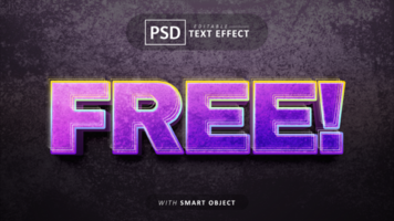 gratuito viola 3d testo effetto modificabile psd