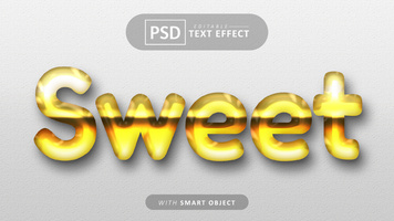 Sweet text effect editable psd