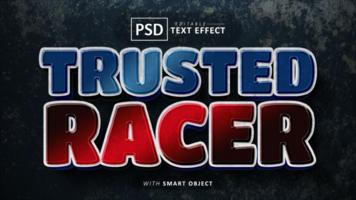 racer 3d text effekt redigerbar psd