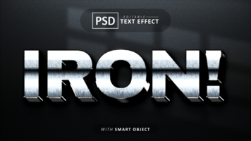 ferro 3d testo effetto modificabile psd