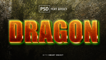 Dragon 3d text effect editable psd