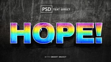 speranza 3d testo effetto modificabile psd