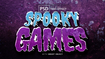 Spooky games text effect editable psd