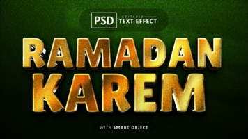 Ramadán kareem 3d texto efecto editable psd