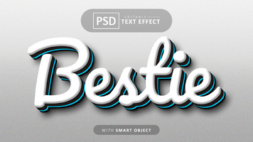 Bestie text effect editable psd