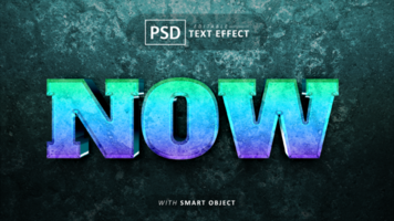 Now 3d text effect editable psd