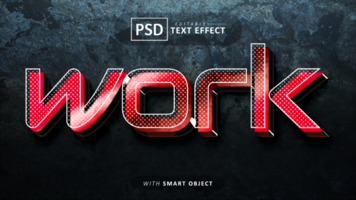 Work 3d text effect editable psd