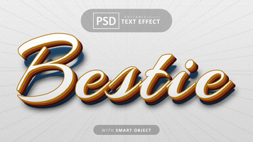 bestie Text bewirken editierbar psd