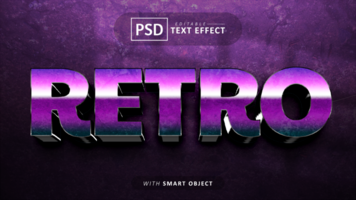 retro 3d texto efeito editável psd