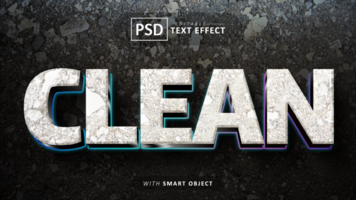 nettoyer 3d texte effet modifiable psd