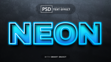 bleu néon texte effet modifiable psd