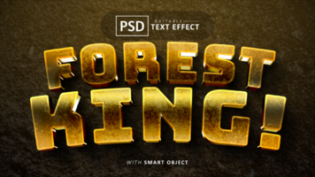 floresta rei texto efeito editável psd