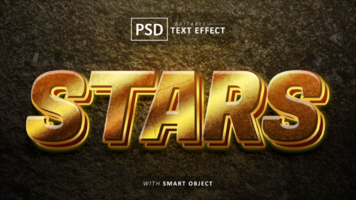 stelle 3d testo effetto modificabile psd