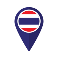 Thailand vlag Aan kaart markeerstift icoon geïsoleerd png