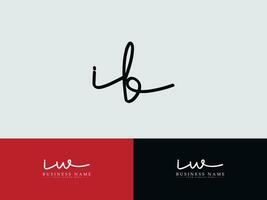 Unique Ib Vector Logo Art, Minimal Ib Luxury Signature Letter Logo Icon