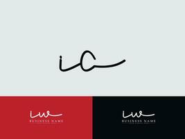 Unique Ic Vector Logo Art, Minimal IC Luxury Signature Letter Logo Icon