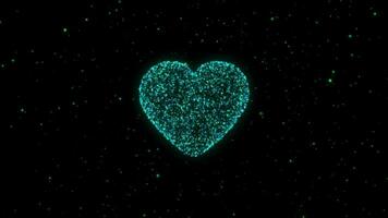 love animation, glitter and glitter heart, blue green shades, valentine's video