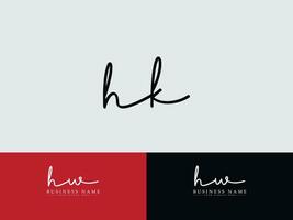Feminine Hk Logo Icon, Letter HK Signature Logo Icon Vector Art For You