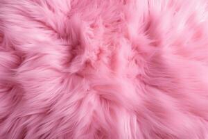 Pink feathers background. Fluffy pink fur texture. Close up, Pink fur background. Surface wool texture, AI Generated photo